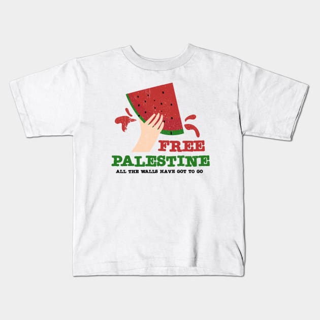 free palestine - all the walls have got to go Kids T-Shirt by Cybord Design
